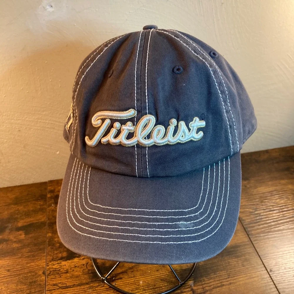 Titleist Pitt Panthers Y2K Vintage Golf Strapback Hat Navy Blue Mens Adjustable